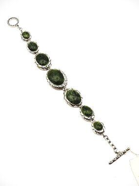 BARSE STUDIO NWT Sterling Silver Serpentine Cabochons Link Bracelet